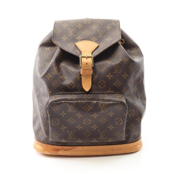 Louis Vuitton Montsouris GM Monogram Backpack Coated Canvas Leather Women's - Picture 1 of 10